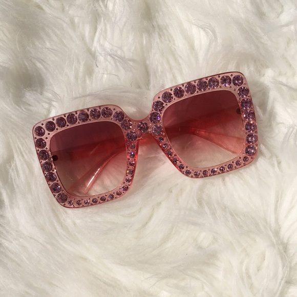 Fashion Nova Accessories - Pink Bling Sunglasses